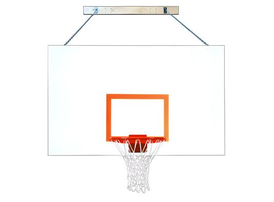 FIRST TEAM Wall Mount Basketball Hoop with clear backboard and orange rim with white net