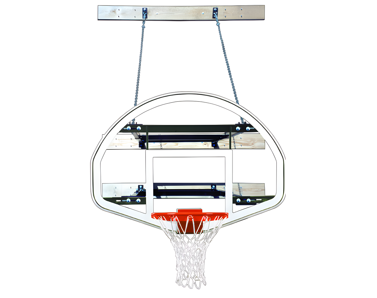 FIRST TEAM Wall Mount Basketball Hoop with clear backboard and orange rim for indoor use