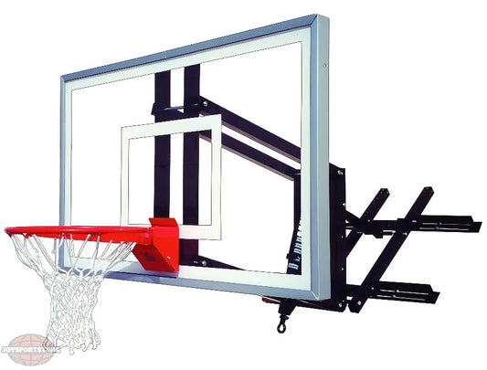 FIRST TEAM Wall Mount Basketball Hoop with clear backboard and red rim for home or outdoor play