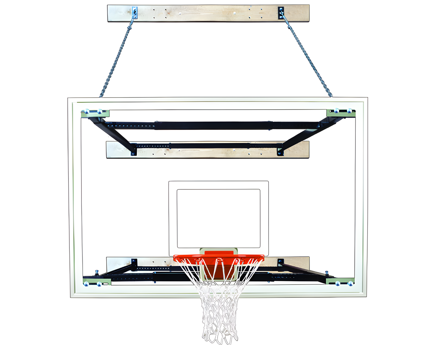 FIRST TEAM Wall Mount Basketball Hoop with clear backboard and sturdy metal frame