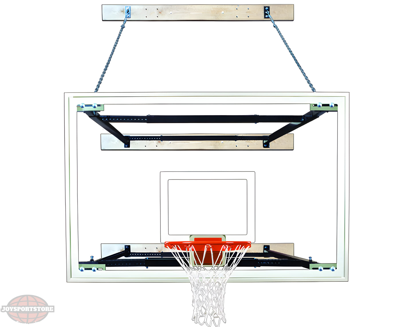 FIRST TEAM Wall Mount Basketball Hoop with clear backboard and sturdy metal frame