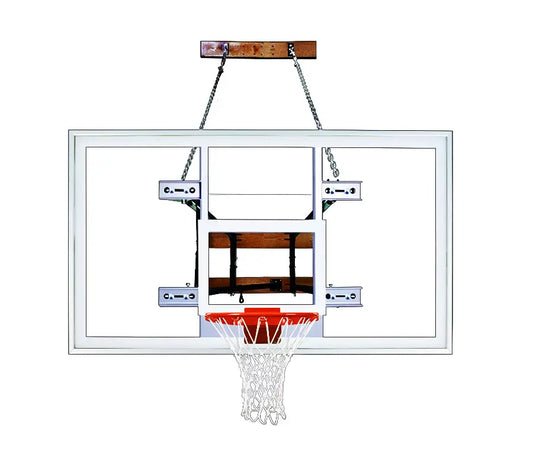 FIRST TEAM wall mount basketball hoop with white backboard and orange rim with net