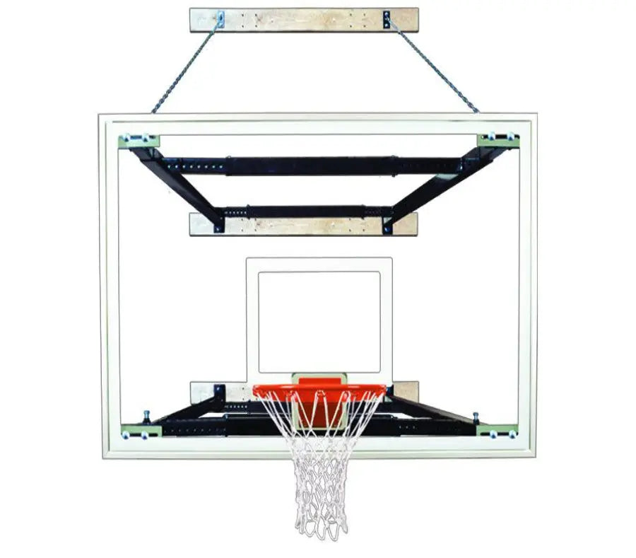FIRST TEAM Wall Mount Basketball Hoop with clear backboard and orange rim for outdoor or indoor use