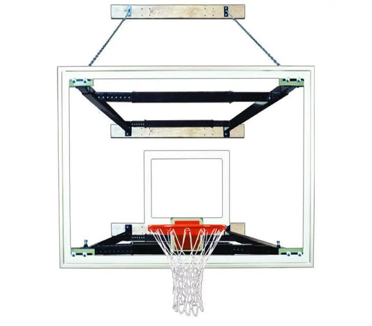 FIRST TEAM Wall Mount Basketball Hoop with clear backboard and orange rim for outdoor or indoor use