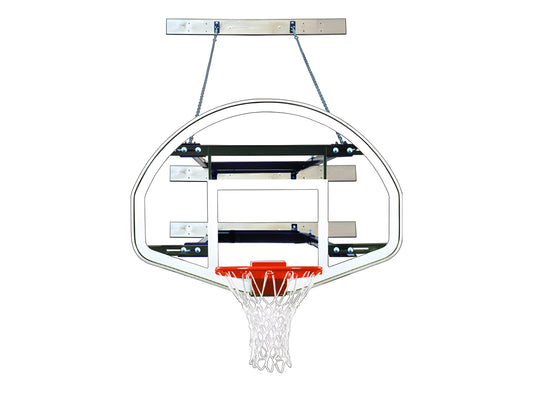 FIRST TEAM Wall Mount Basketball Hoop with clear backboard and orange rim with white net