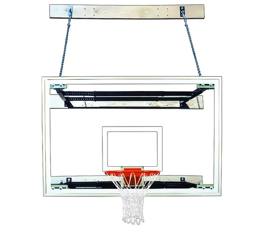 FIRST TEAM Wall Mount Basketball Hoop with transparent backboard and sturdy chain support
