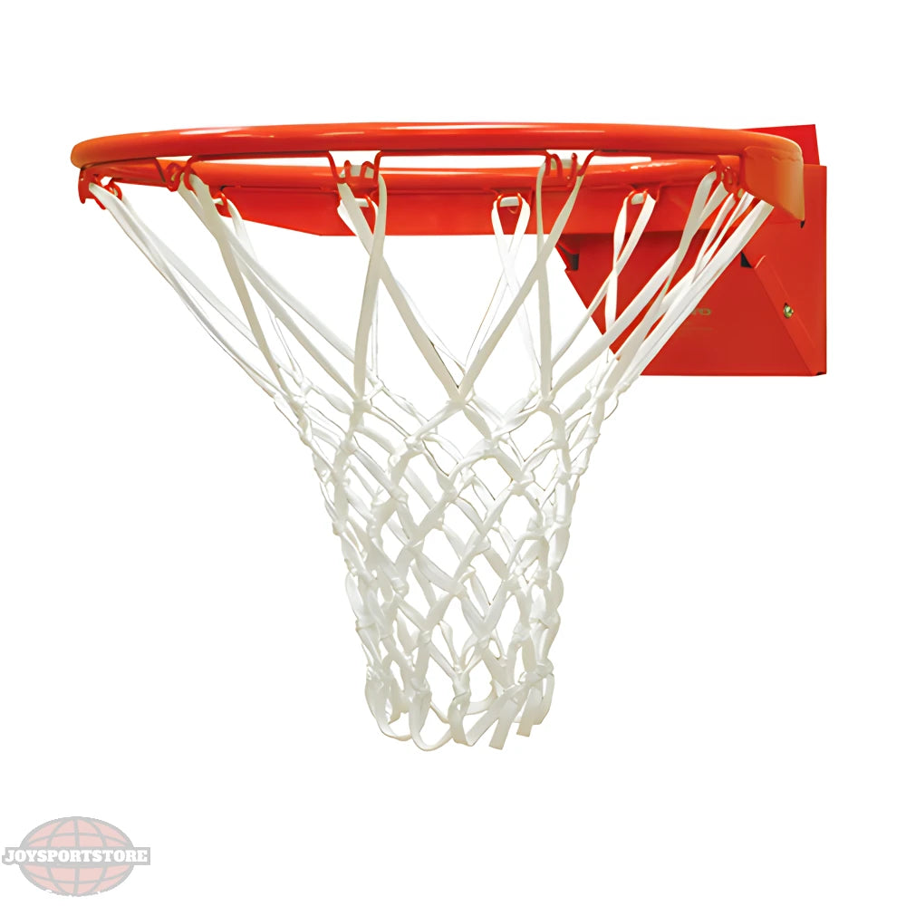 Jaypro Wall Mount Basketball Hoop with orange rim and white net for indoor or outdoor use