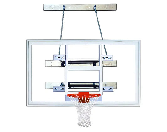 FIRST TEAM Wall Mount Basketball Hoop with clear backboard and orange rim with white net