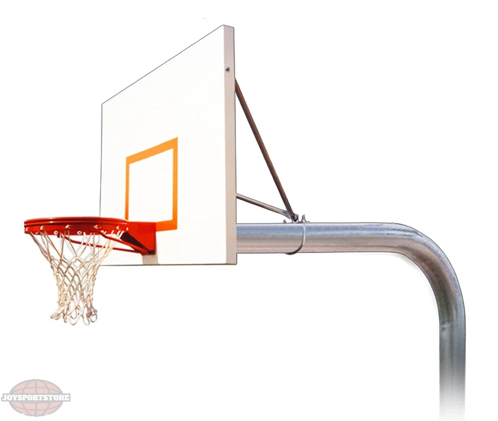 basketball rim and steel post with white tempered glass backboard