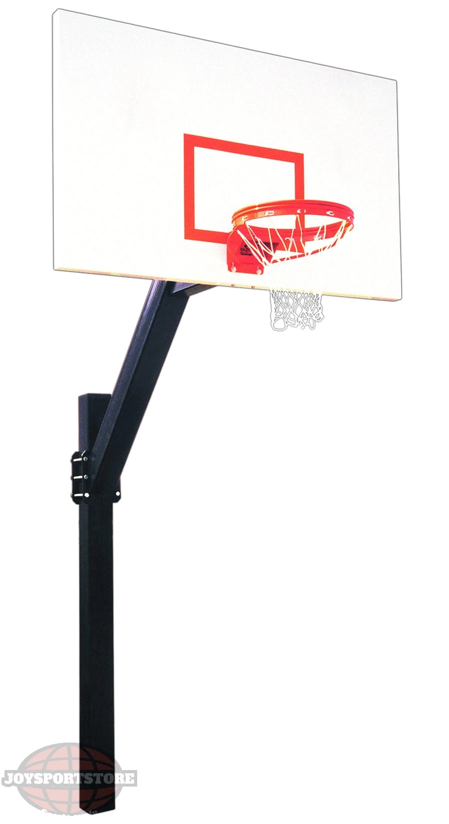 In ground adjustable basketball goal with steel backboard
