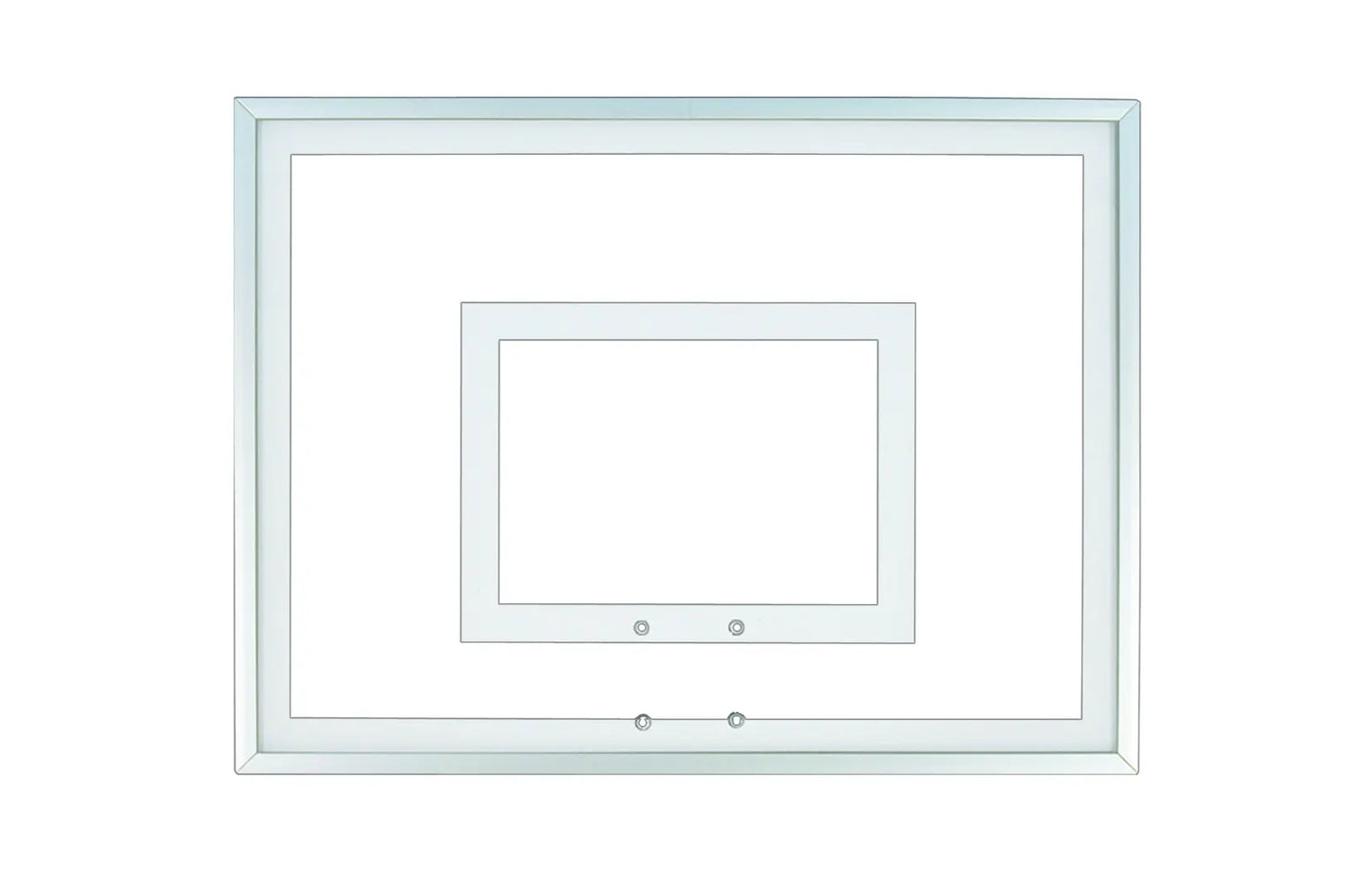 FIRST TEAM clear basketball backboard with mounting holes for basketball hoop installation