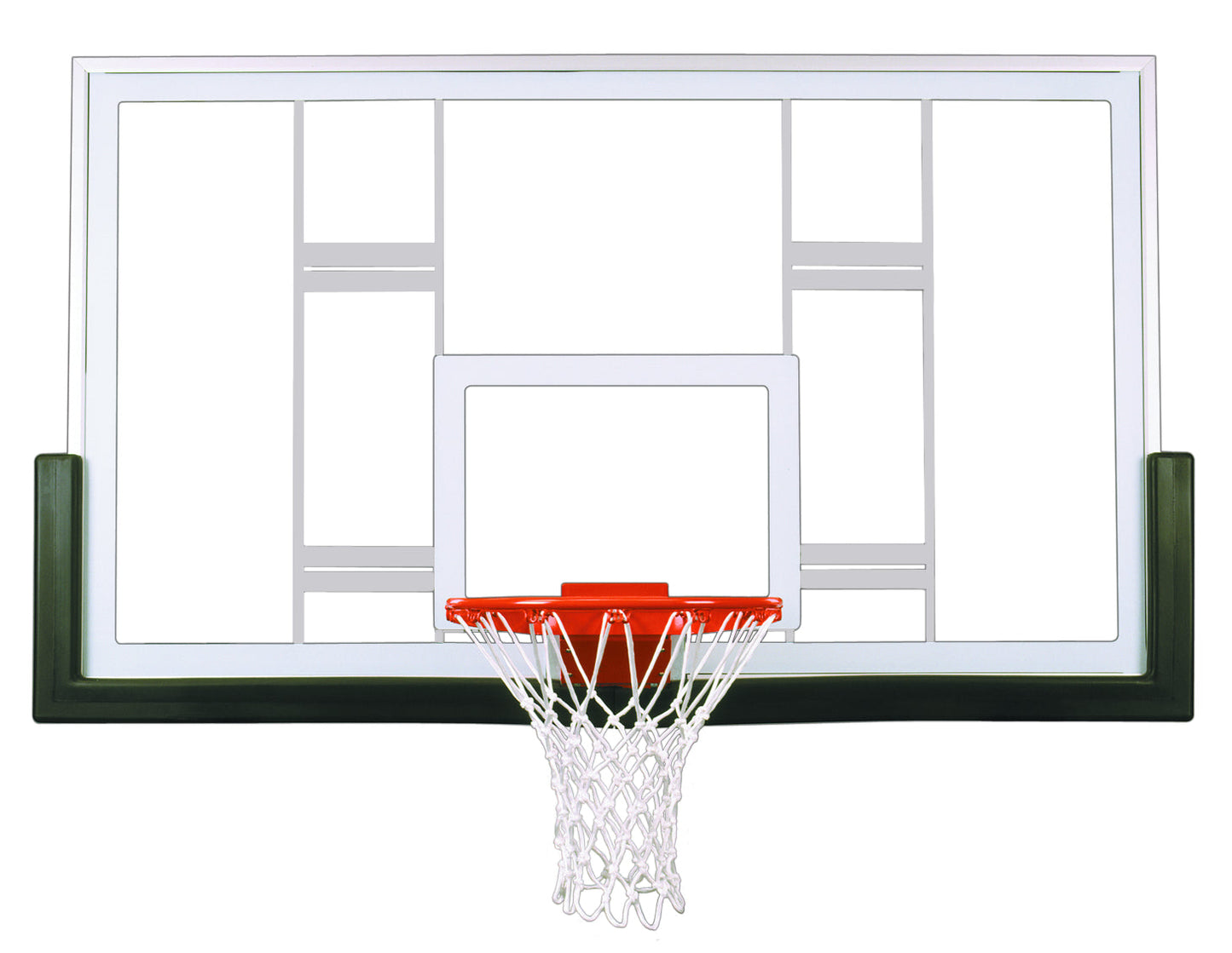 FIRST TEAM basketball backboard with clear glass and orange rim basketball hoop for indoor or outdoor use