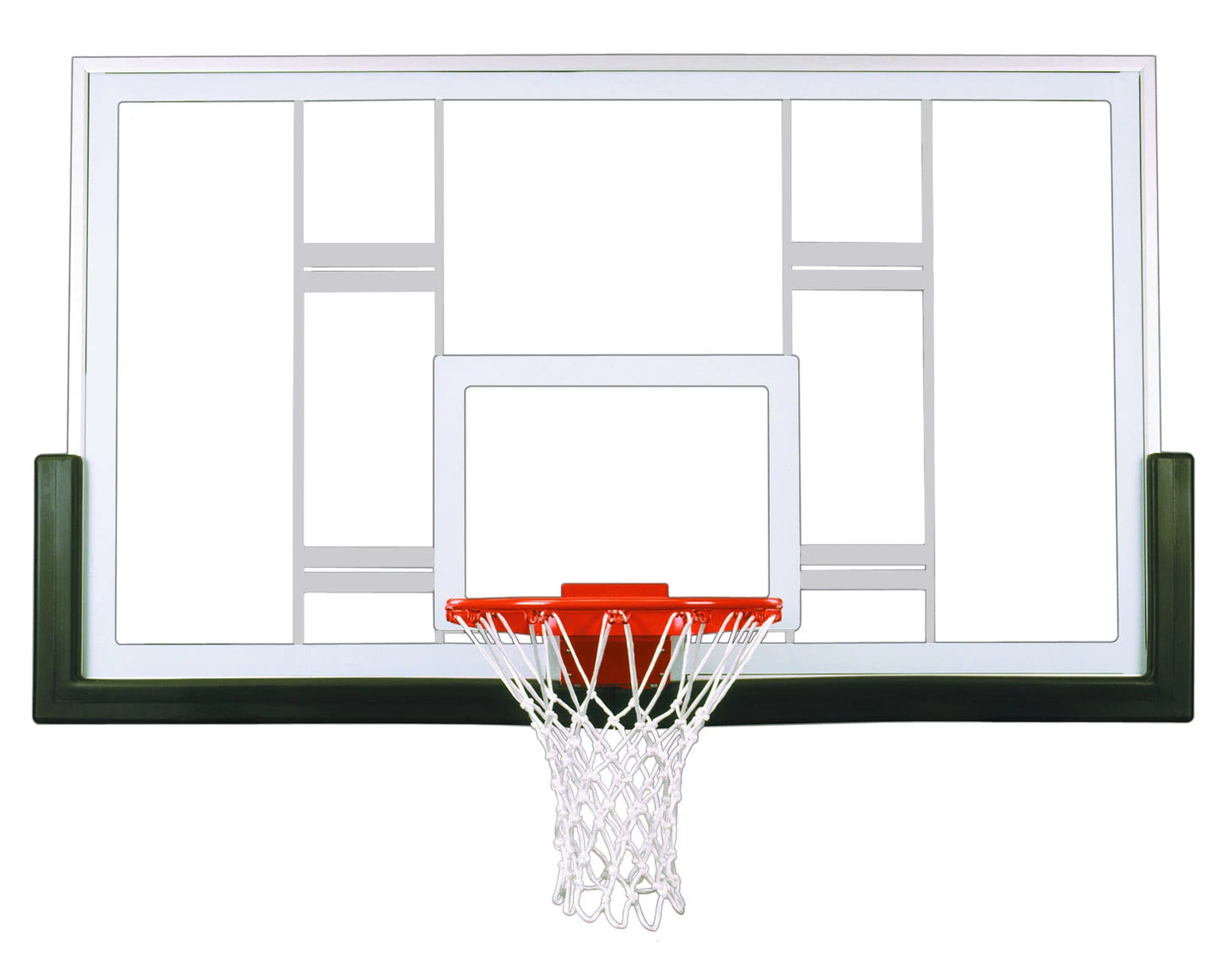 FIRST TEAM basketball backboard with clear glass and orange rim basketball hoop for indoor or outdoor use