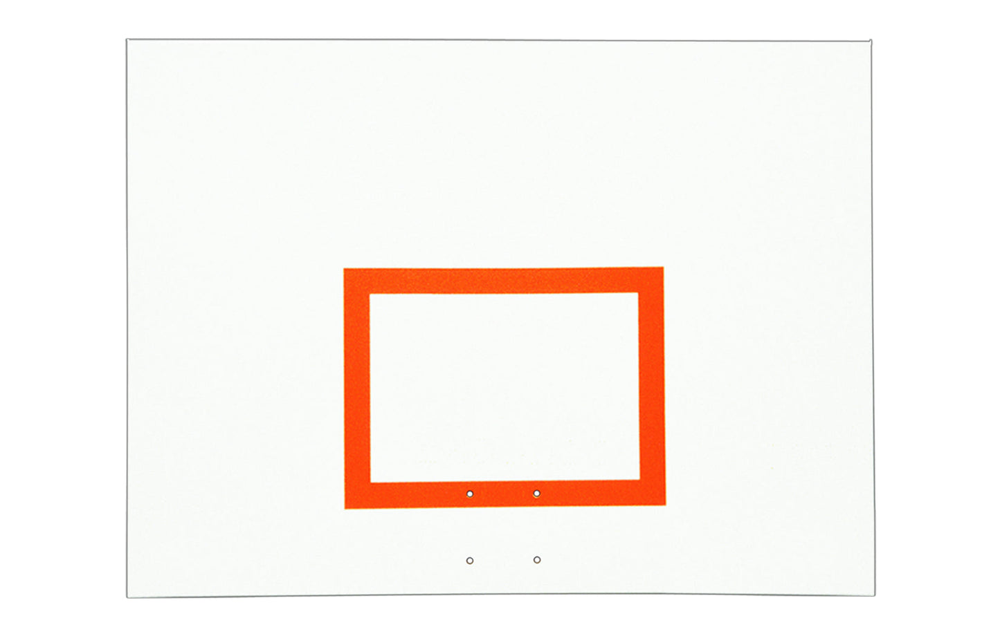 FIRST TEAM white basketball backboard with orange rectangular target outline for basketball hoop
