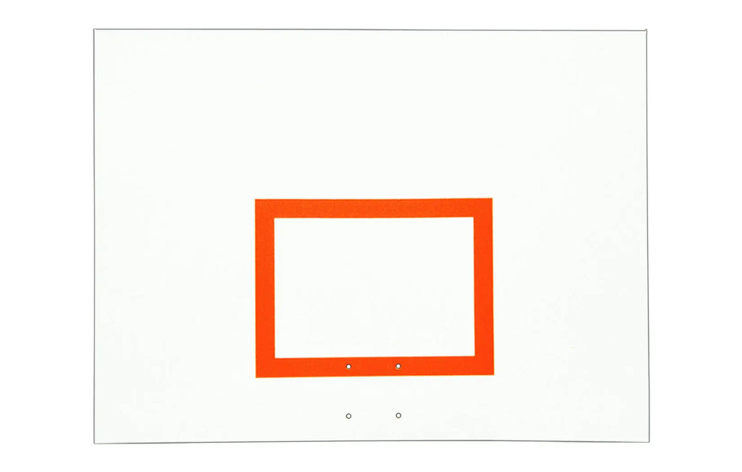 FIRST TEAM white basketball backboard with orange rectangular target outline for basketball hoop