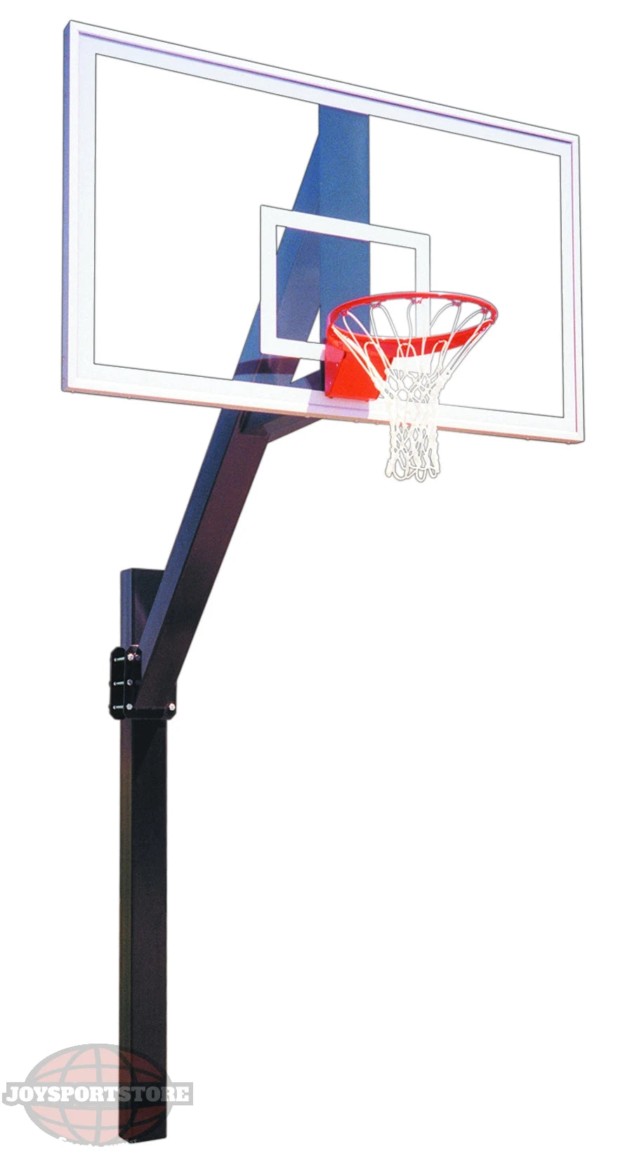FIRST TEAM In Ground Basketball Hoop with clear backboard and red rim for outdoor play