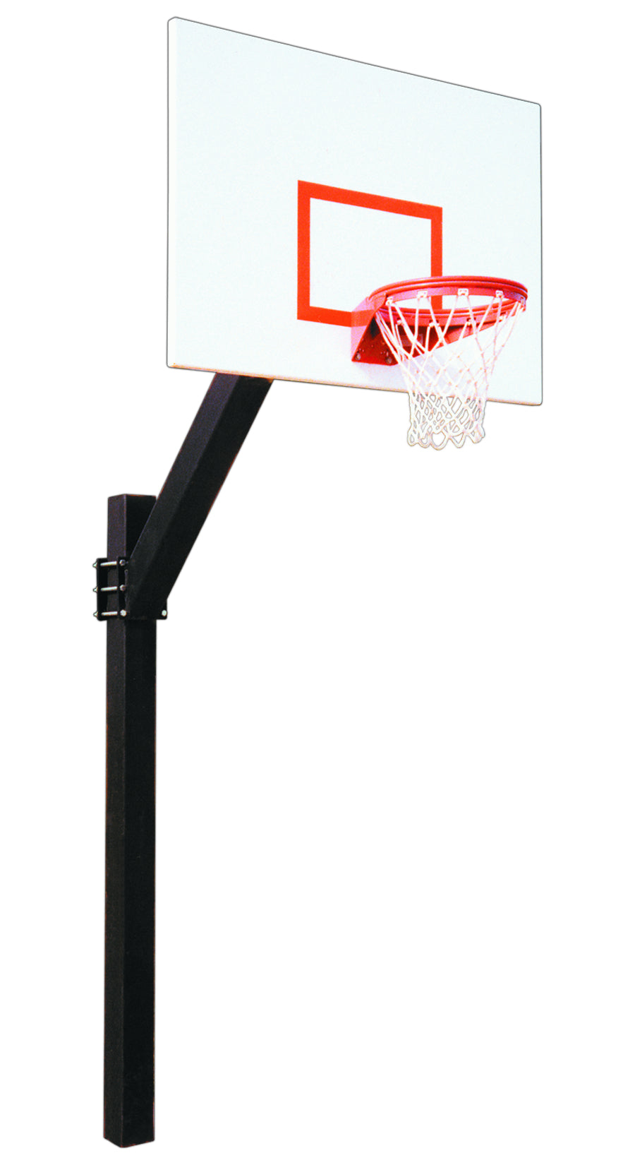 FIRST TEAM In Ground Basketball Hoop with clear backboard and red rim perfect for outdoor play