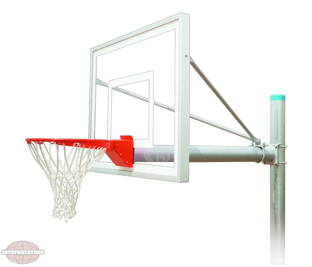 FIRST TEAM In Ground Basketball Hoop with clear backboard and red rim for outdoor play