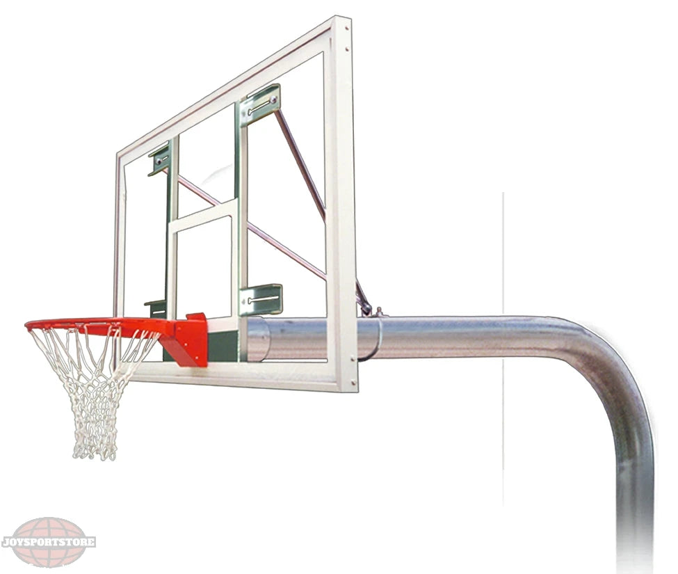 FIRST TEAM In Ground Basketball Hoop with clear backboard and red rim on metal pole
