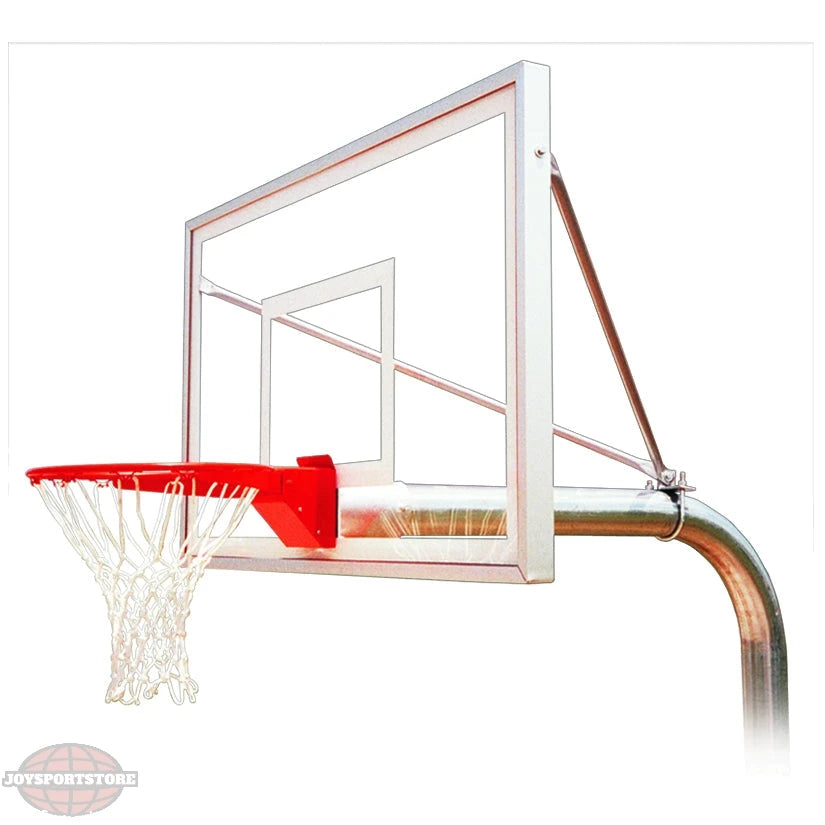 FIRST TEAM In Ground Basketball Hoop with clear backboard and red rim on metal pole