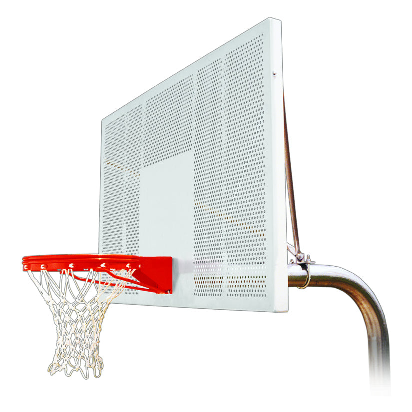 FIRST TEAM In Ground Basketball Hoop with white perforated backboard and red rim
