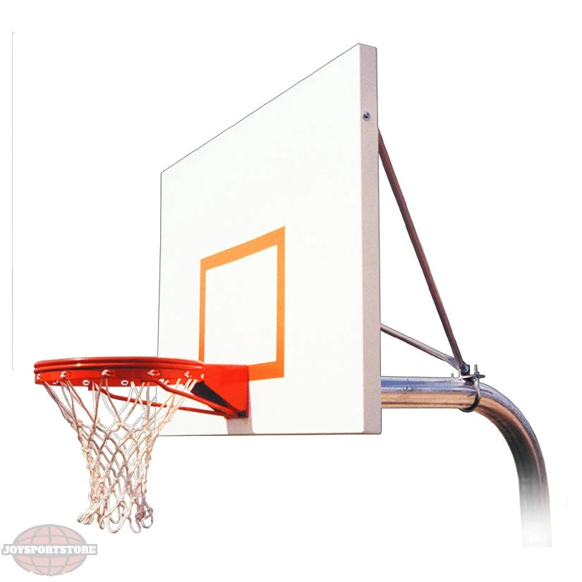 FIRST TEAM In Ground Basketball Hoop with white backboard and orange rim for outdoor play