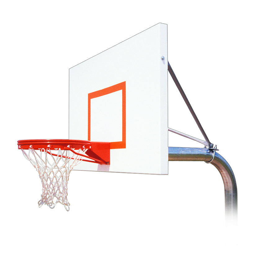 FIRST TEAM In Ground Basketball Hoop with white backboard and orange rim for outdoor play