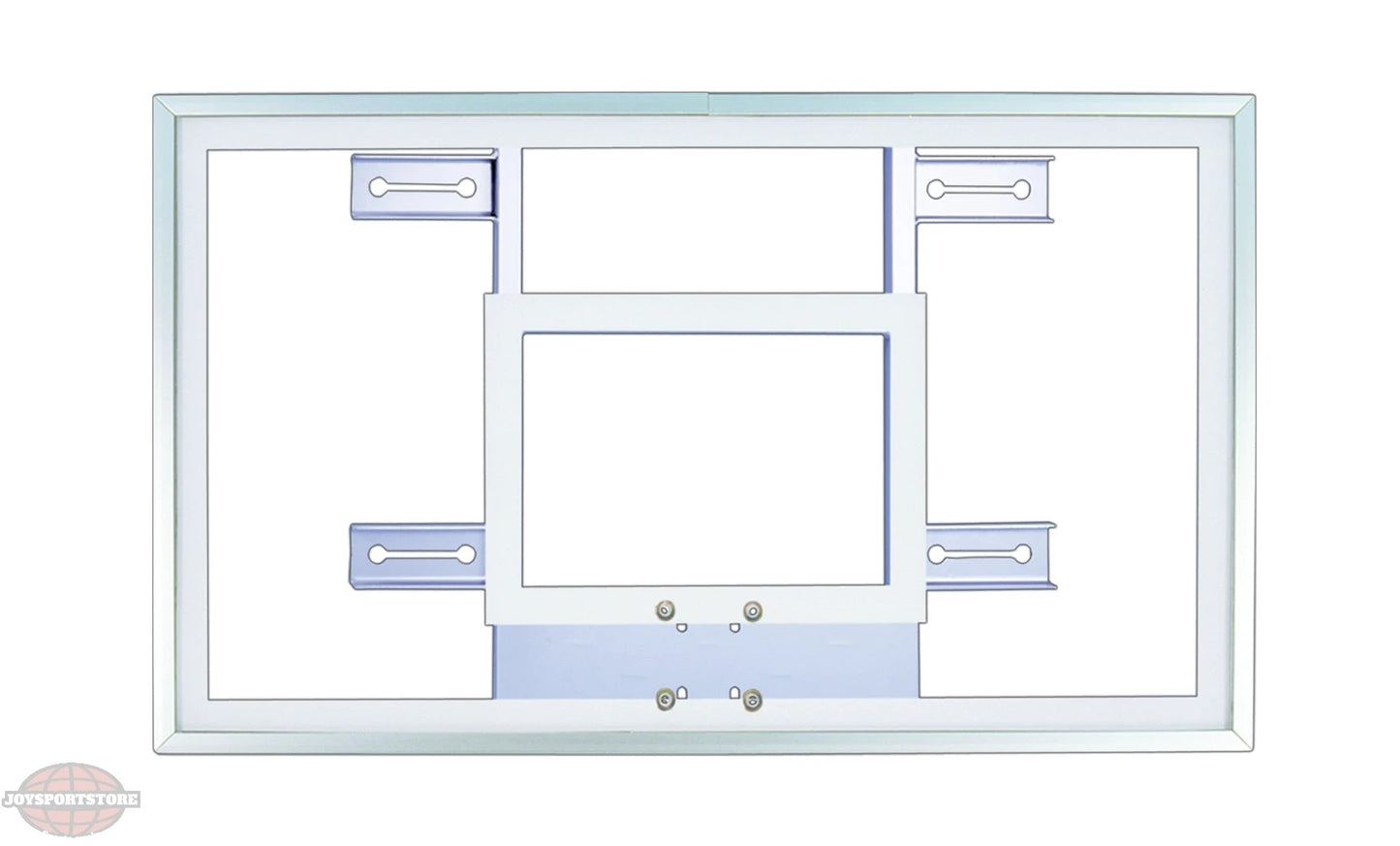 FIRST TEAM basketball backboard with clear rectangular design and mounting brackets for basketball hoop