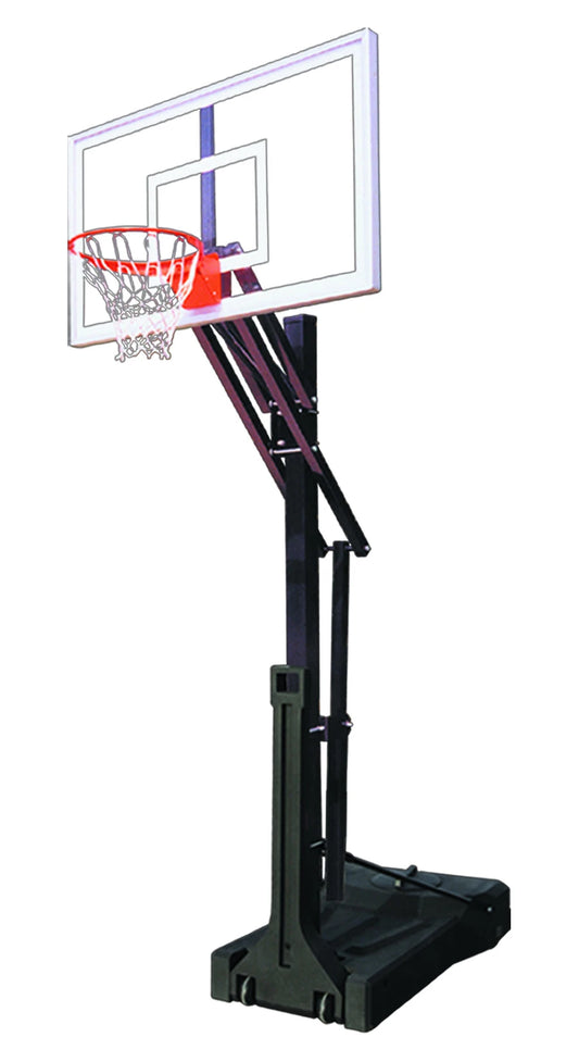 FIRST TEAM portable basketball hoop with adjustable height and sturdy base for outdoor play