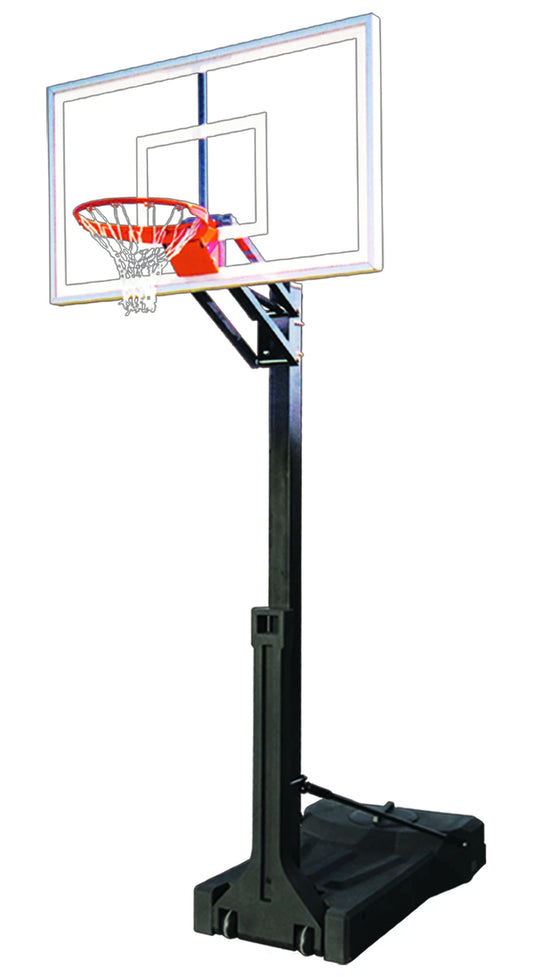 FIRST TEAM Portable Basketball Hoop with adjustable height and clear backboard for outdoor play