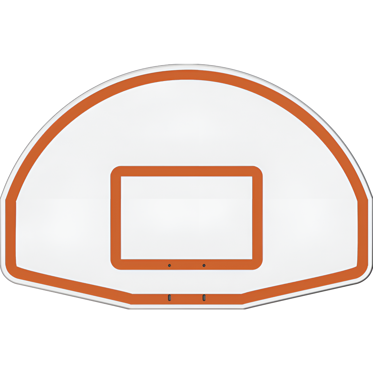 Jaypro white basketball backboard with orange border and rectangular target area