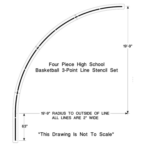 Newstripe High School Basketball 3-point Line Stencil Newstripe