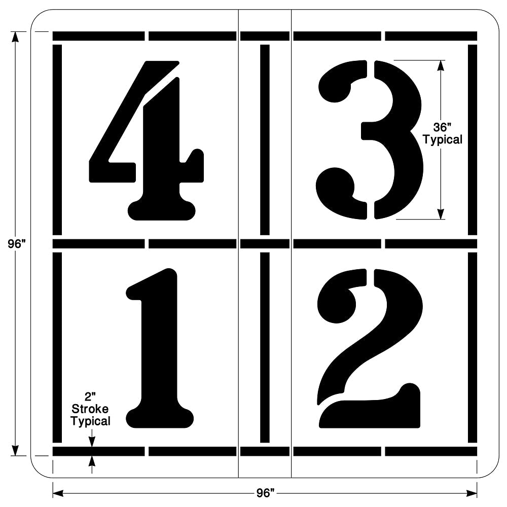 Newstripe Four Square Game Stencil Newstripe