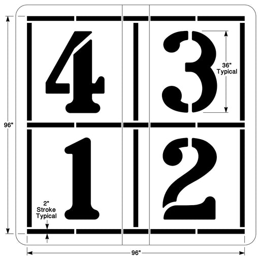Newstripe Four Square Game Stencil Newstripe