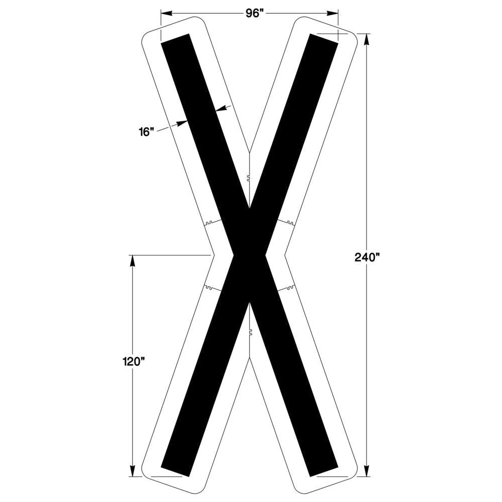 Newstripe Federal Railroad Crossing X Stencil Newstripe