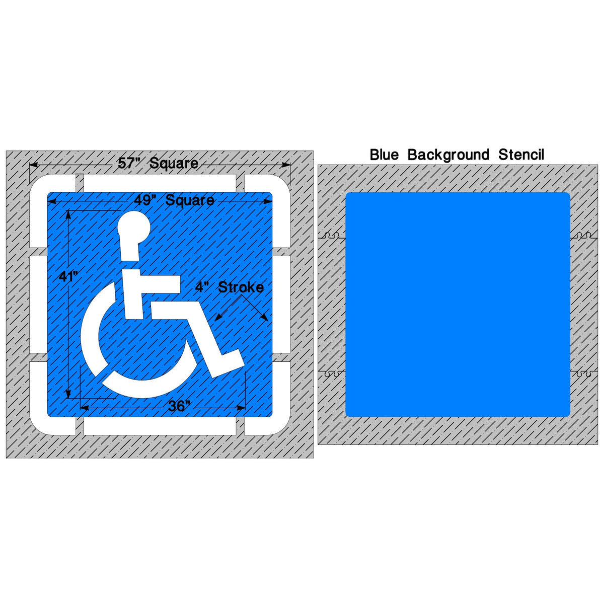 Newstripe Federal Handicap Stencil with Border and Background Newstripe