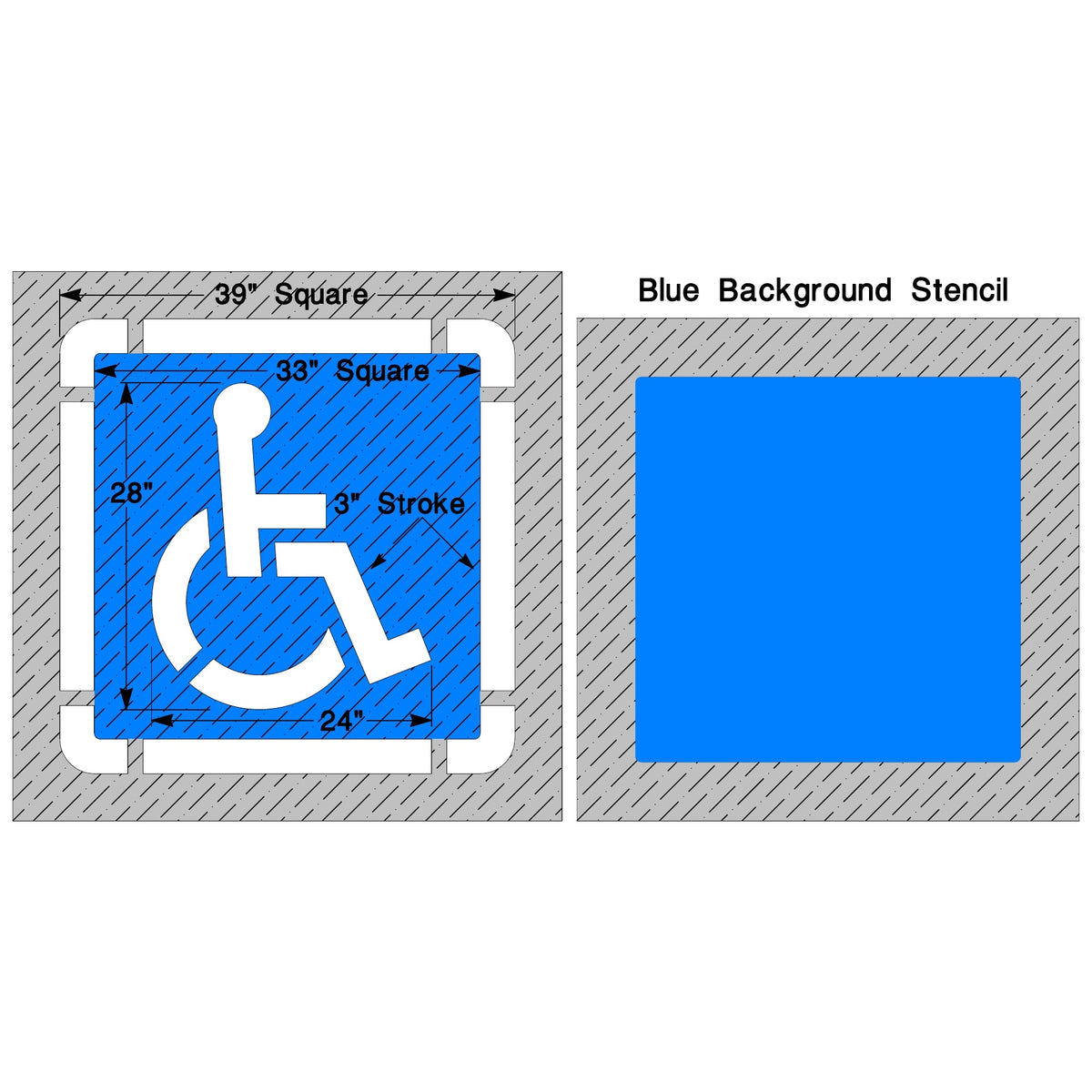 Newstripe Federal Handicap Stencil with Border and Background Newstripe