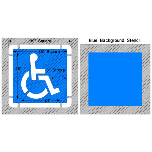 Newstripe Federal Handicap Stencil with Border and Background Newstripe