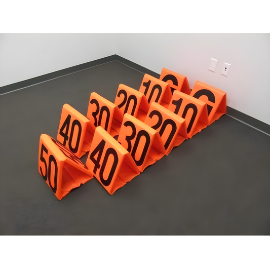 First Team Football Sideline Markers – Black on Orange (Set of 11)