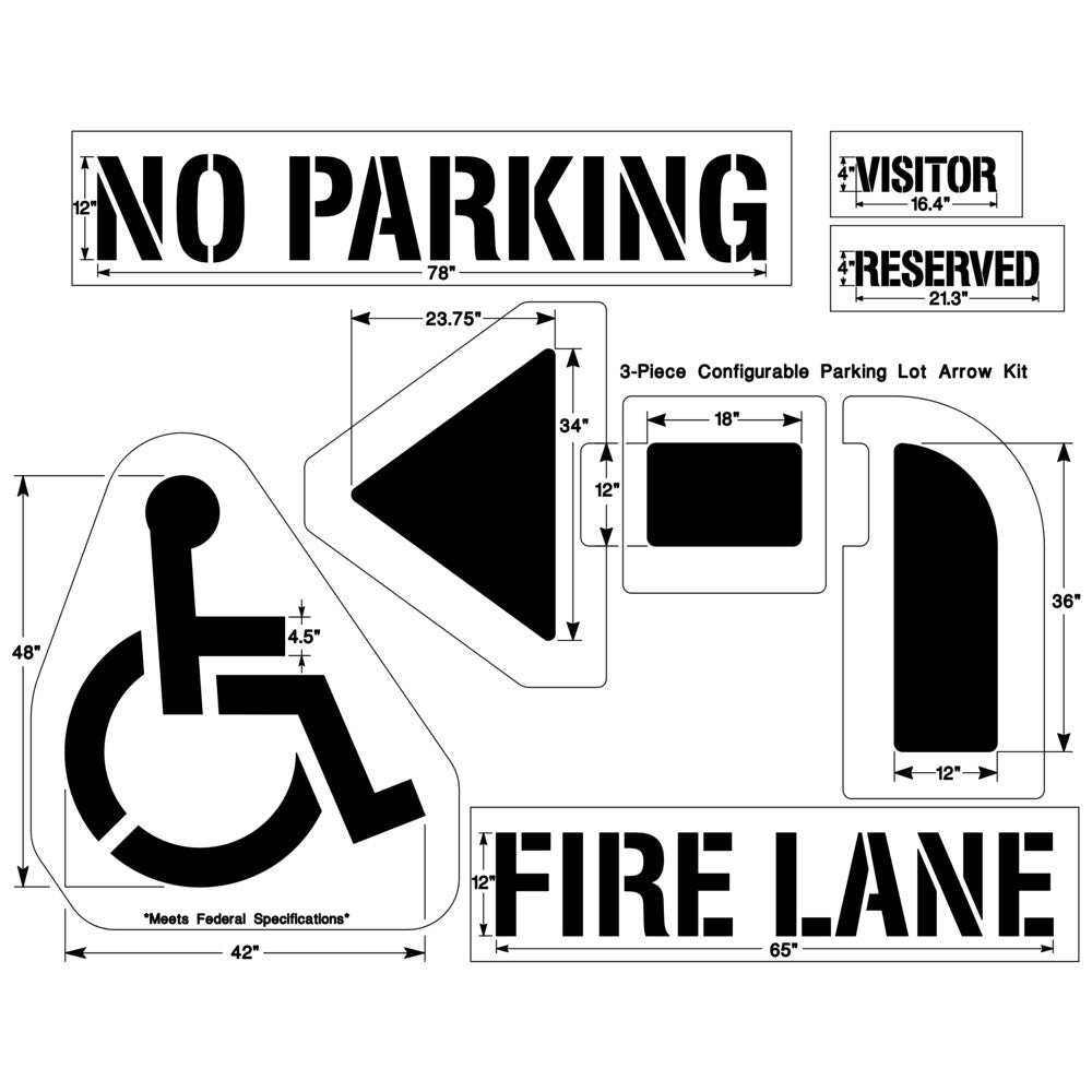 Newstripe Parking Lot Starter Stencil Kit Newstripe