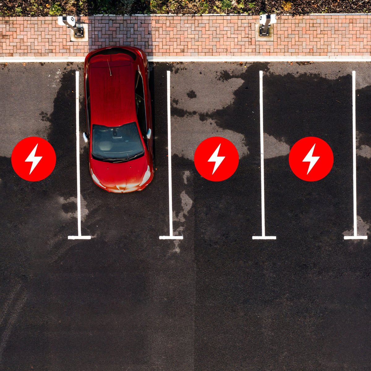 Newstripe Electric Vehicle (EV) Charging/Parking Stencil Bolt Style Newstripe