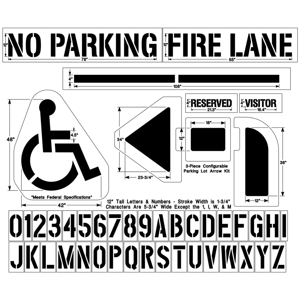 Newstripe Parking Lot Pro Stencil Kit Newstripe