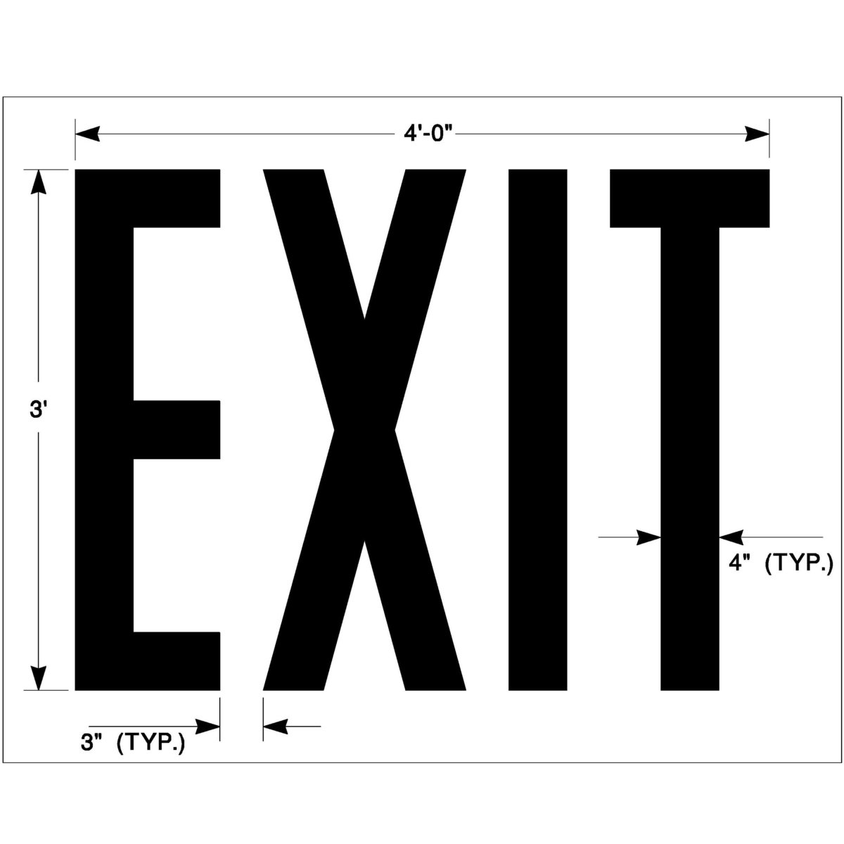 Newstripe Walmart 36 Inch EXIT Stencil Newstripe