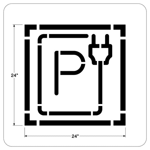 Newstripe Electric Vehicle (EV) Charging/Parking Stencil Big P Style Newstripe