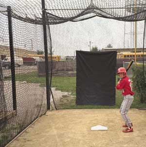Douglas Baseball Vinyl Hitting Backdrop with Pitching Target Douglas