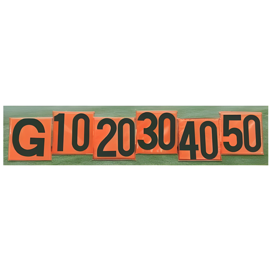 First Team Football Sideline Markers – Black on Orange (Set of 11)