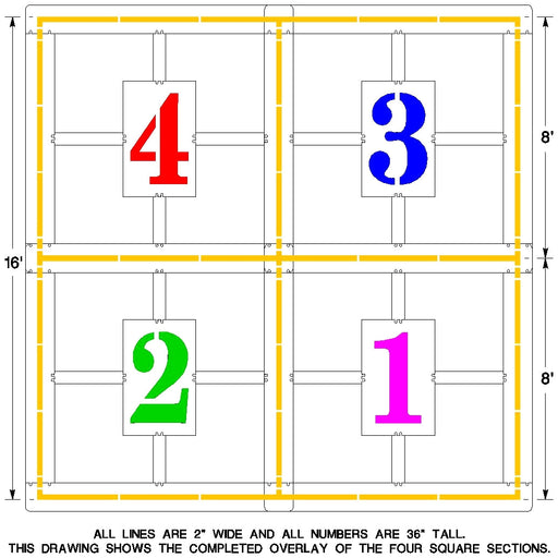 Newstripe Official Four Square Game Stencil Newstripe
