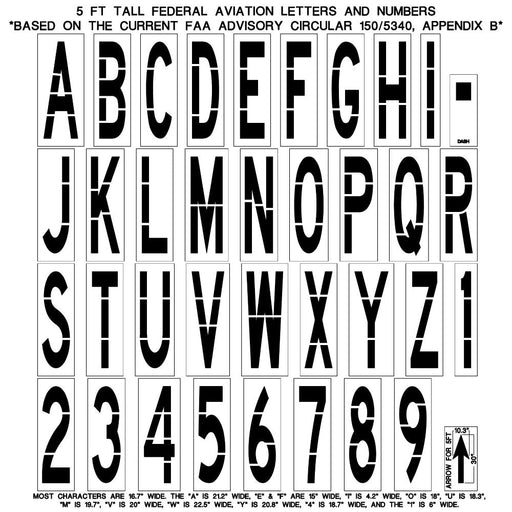 Newstripe FAA Individual Letter & Number Stencil Newstripe