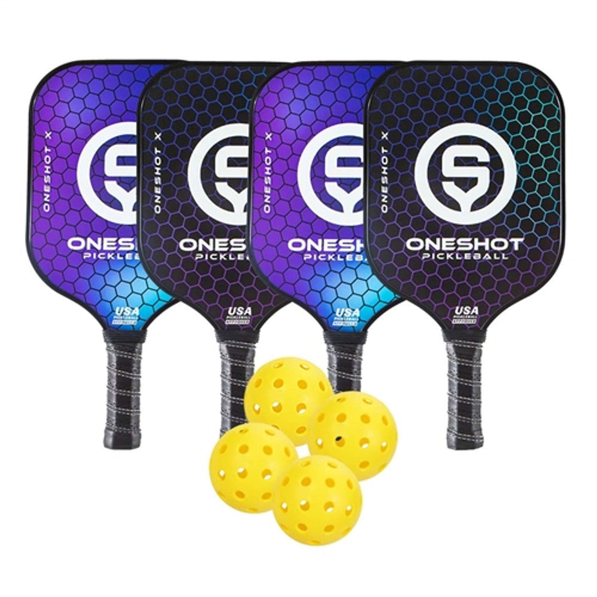 Douglas Oneshot X Composite Pickleball Paddle and Balls Set Douglas