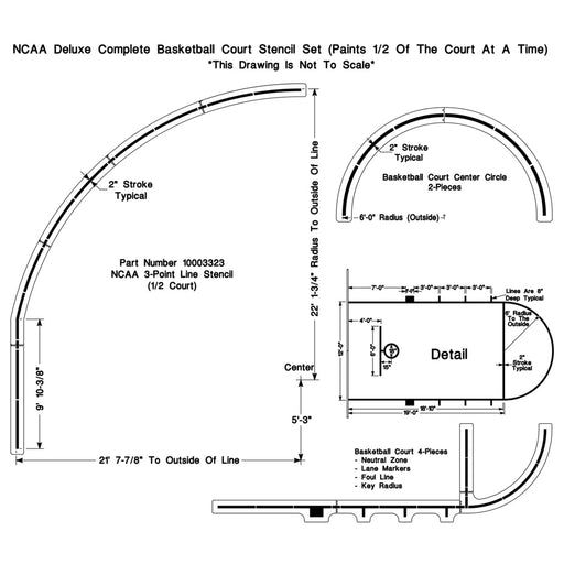 Newstripe NCAA Basketball Court Stencil Set Newstripe